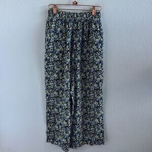 Vintage ESPRIT Floral Elastic Waist Rayon Cropped Pants Medium